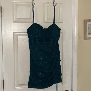 Beautiful Morgan and Co. Sequin Dark Greenish Blueish Cocktail Dress size 13